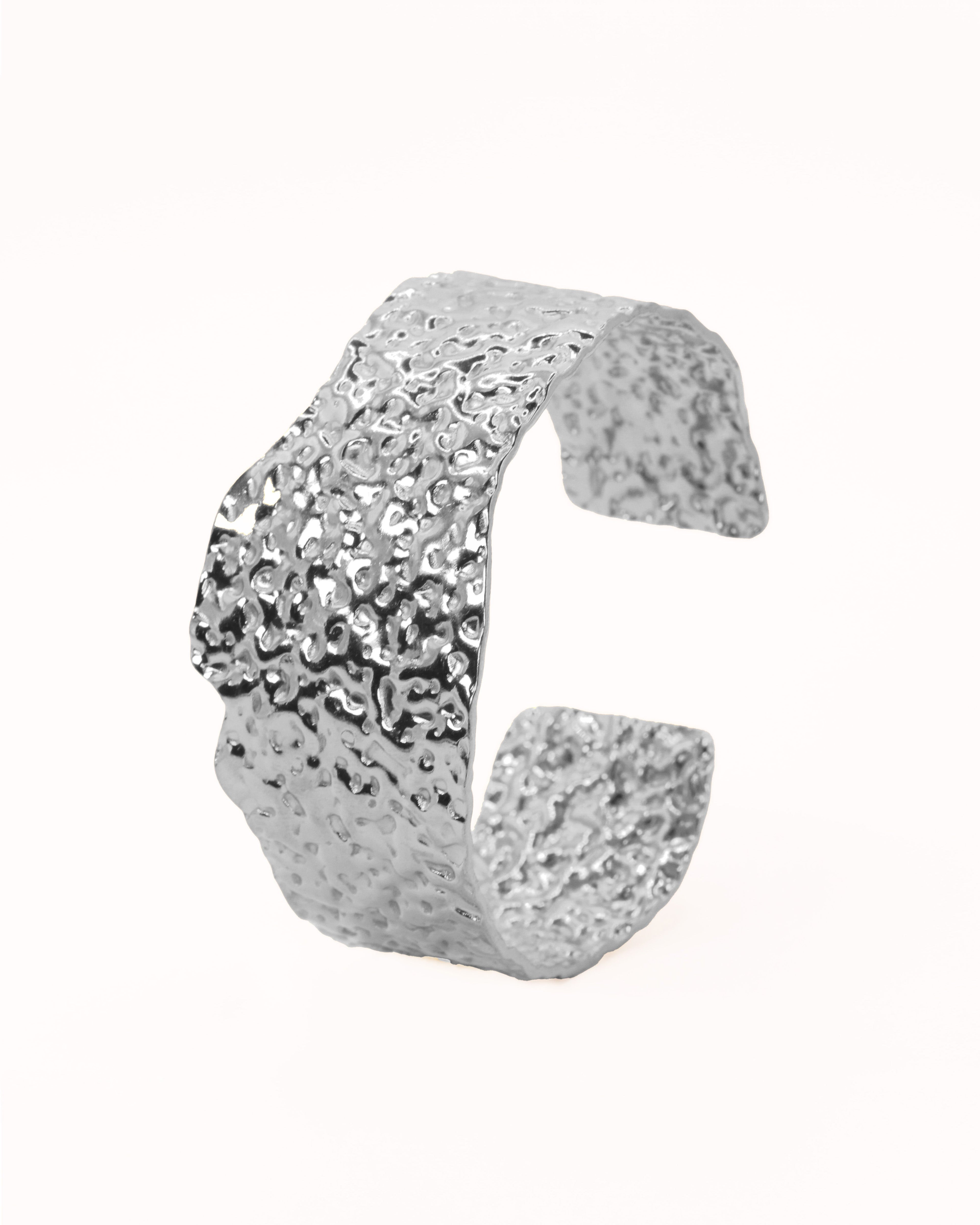 Brazalete Floral Plateado