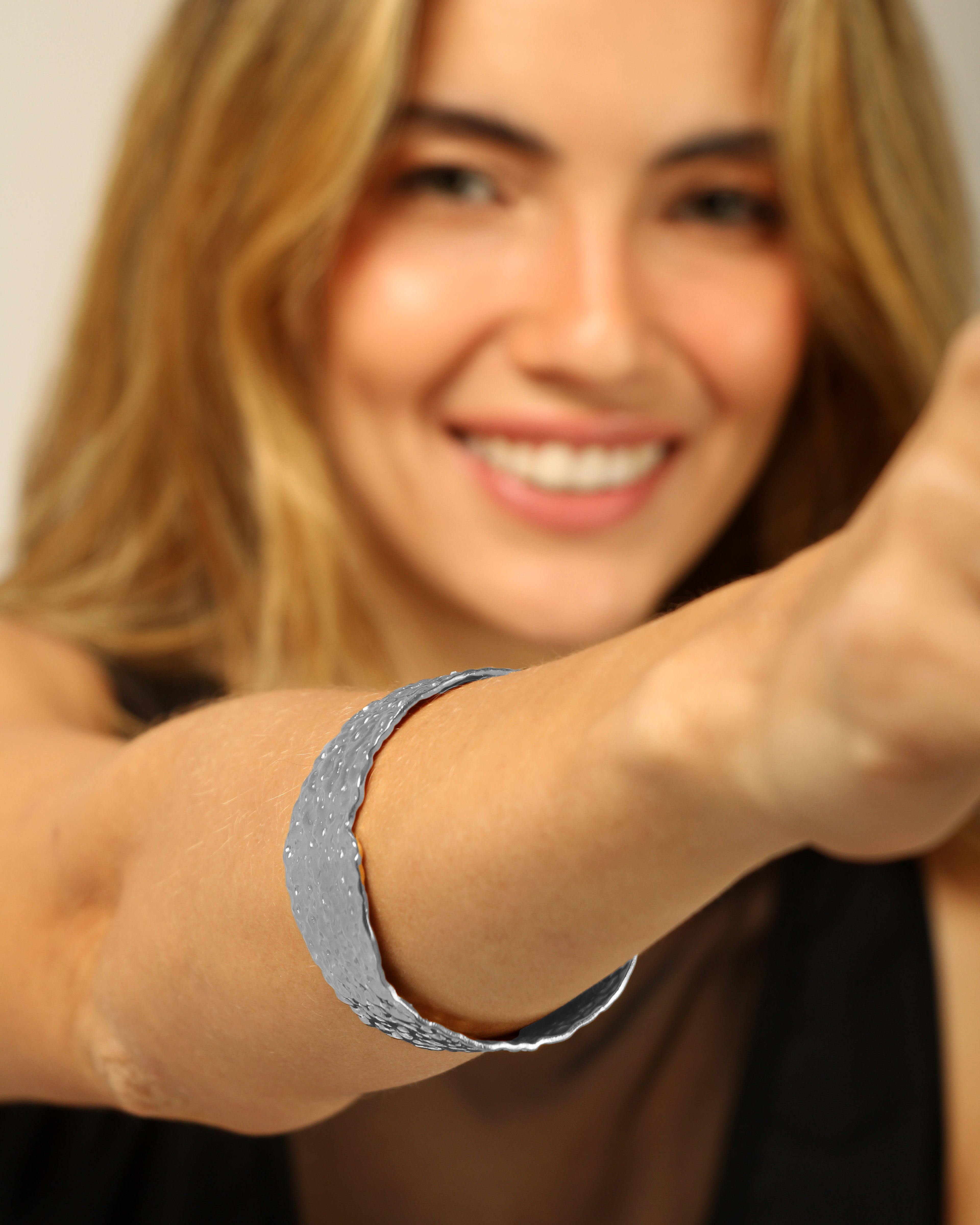 Brazalete Floral Plateado