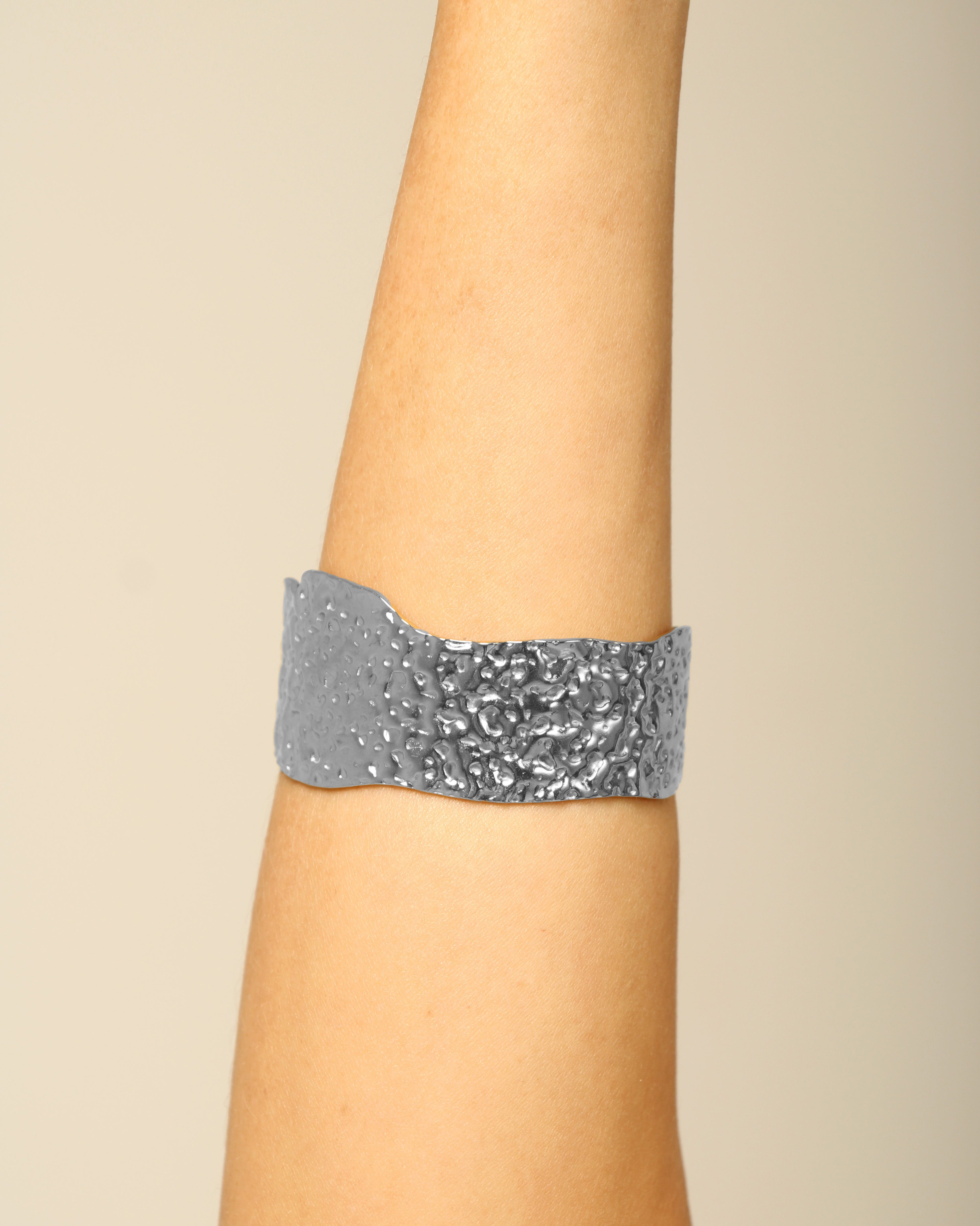 Brazalete Floral Plateado